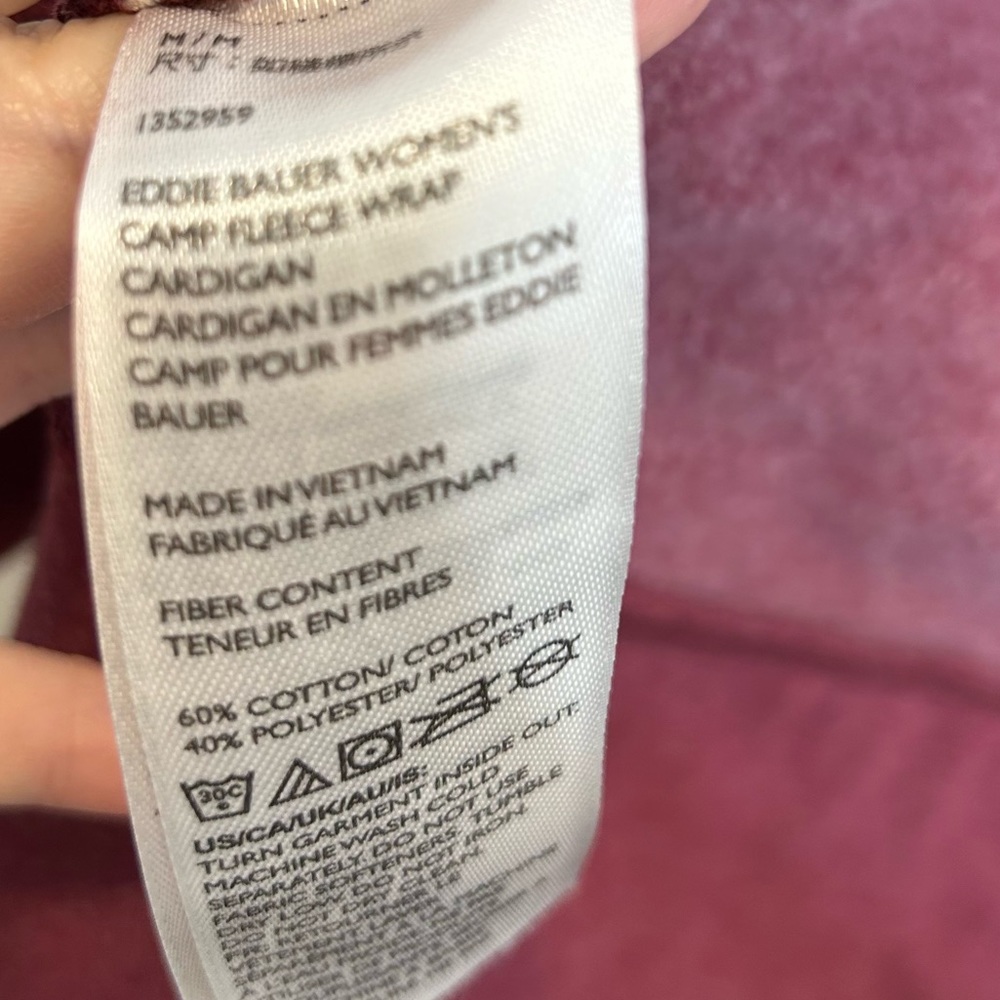 Eddie Bauer Camp Fleece Wrap Cardigan Sweater - Picture 7 of 9